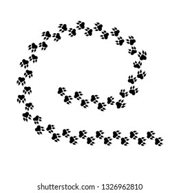 Paw prints. Logo. Vector illustration. Isolated vector illustration. Black on a white background.Vector illustration.