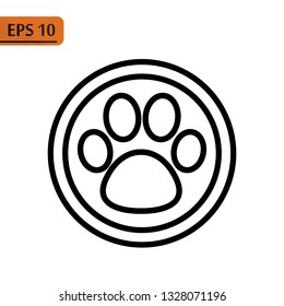 Paw Prints. Logo. Vector Illustration. Isolated vector Illustration. Black on White background.