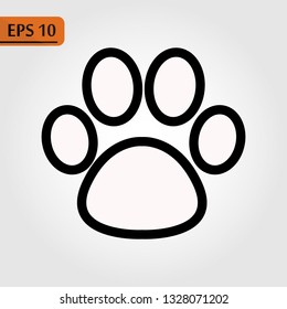 Paw Prints. Logo. Vector Illustration. Isolated vector Illustration. Black on White background.