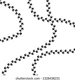 Paw prints. Logo. Vector illustration. Isolated vector illustration. Black on a white background.Vector illustration.