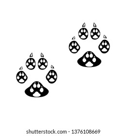 Paw Prints. Logo. Vector Illustration. Isolated vector Illustration. Black on White background. EPS Illustration.