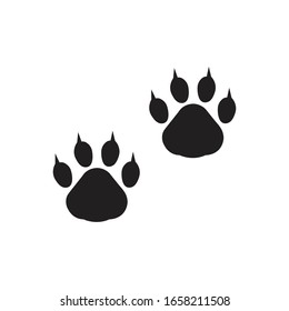 Paw Prints. Logo. Vector Illustration. Isolated vector Illustration. Black on White background. EPS Illustration.