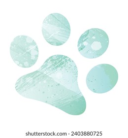 Impresiones de pinturas. Logotipo. Ilustración vectorial. Estilo acuarela. Color verde aguamarina.