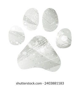 Paw Prints. Logo. Vector Illustration. Watercolor style. Agate gray color.