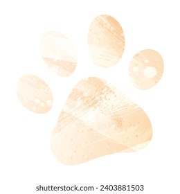 Paw Prints. Logo. Vector Illustration. Watercolor style. Apricot light color.