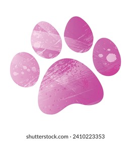 Impresiones de pinturas. Logotipo. Ilustración vectorial. Estilo acuarela. Color rosa amaranto claro cerezo.