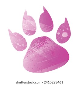Impresiones de pinturas. Logotipo. Ilustración vectorial. Estilo acuarela. Color rosa amaranto claro cerezo.