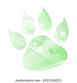 Impresiones de pinturas. Logotipo. Ilustración vectorial. Estilo acuarela. Color de la lechuga clara. Pastel verde.