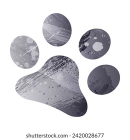 Impresiones de pinturas. Logotipo. Ilustración vectorial. Estilo acuarela. Color gris antracita. 