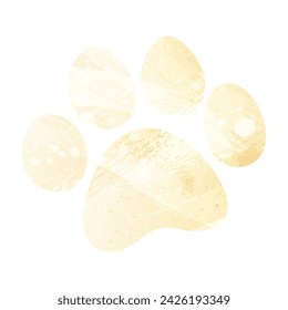 Paw Prints. Logo. Vector Illustration. Watercolor style. Banana color. Pastel yellow. Delicate yellow.