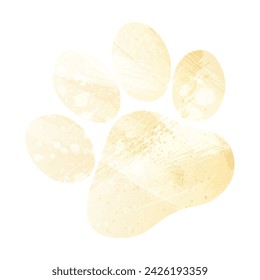 Paw Prints. Logo. Vector Illustration. Watercolor style. Banana color. Pastel yellow. Delicate yellow.