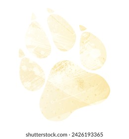 Paw Prints. Logo. Vector Illustration. Watercolor style. Banana color. Pastel yellow. Delicate yellow.