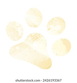 Paw Prints. Logo. Vector Illustration. Watercolor style. Banana color. Pastel yellow. Delicate yellow.