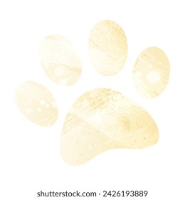 Paw Prints. Logo. Vector Illustration. Watercolor style. Banana color. Pastel yellow. Delicate yellow.