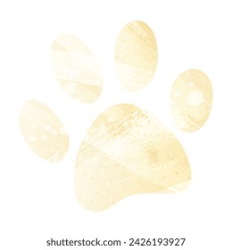 Paw Prints. Logo. Vector Illustration. Watercolor style. Banana color. Pastel yellow. Delicate yellow.