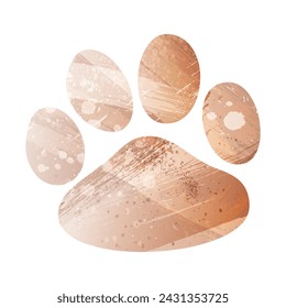 In: Paw Prints. Logo. In: Vector Illustration. Aquarellstil. Beige und Rot. Braune Farbe.
