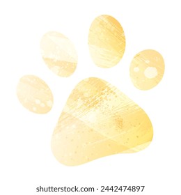 Paw Prints. Logo. Vector Illustration. Watercolor style. Pale yellow color.