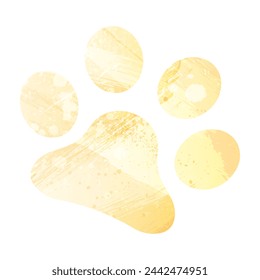 Paw Prints. Logo. Vector Illustration. Watercolor style. Pale yellow color.