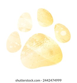 Paw Prints. Logo. Vector Illustration. Watercolor style. Pale yellow color.