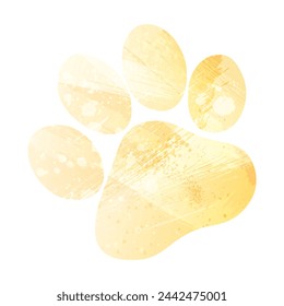 Impresiones de pata. Logo. Ilustración vectorial. Estilo acuarela. Color amarillo pálido.