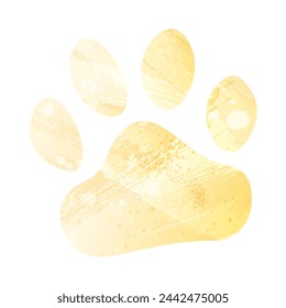 Paw Prints. Logo. Vector Illustration. Watercolor style. Pale yellow color.