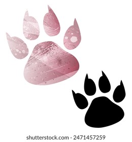 Impresiones de pata. Logo. Ilustración vectorial.