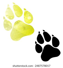 Impresiones de pata. Logo. Ilustración vectorial.
