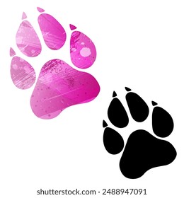 Impresiones de pata. Logo. Ilustración vectorial.