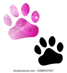 In: Paw Prints. Logo. Vektorillustration.