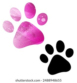 Impresiones de pata. Logo. Ilustración vectorial.