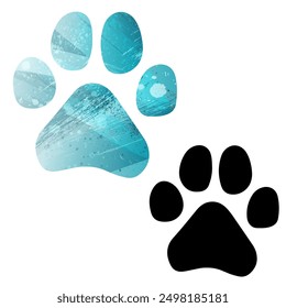 Huellas de patas. Logotipo. Ilustración vectorial.