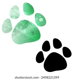 Huellas de patas. Logotipo. Ilustración vectorial.
