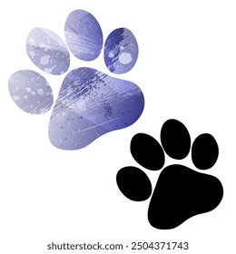 Huellas de patas. Logotipo. Ilustración vectorial.