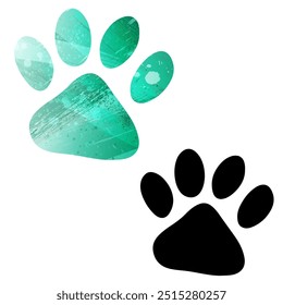 Huellas de patas. Logotipo. Ilustración vectorial.