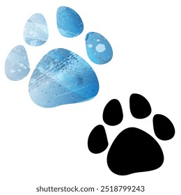 Impressões de patas. Logotipo. Ilustração de vetor.