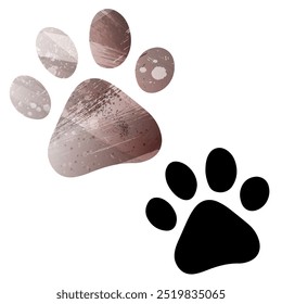 Impressões de patas. Logotipo. Ilustração de vetor.