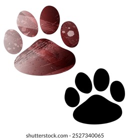 Huellas de patas. Logotipo. Ilustración vectorial.