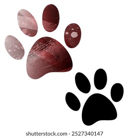 Huellas de patas. Logotipo. Ilustración vectorial.