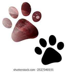 Huellas de patas. Logotipo. Ilustración vectorial.