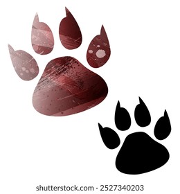 Huellas de patas. Logotipo. Ilustración vectorial.