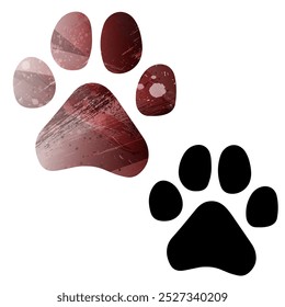 Huellas de patas. Logotipo. Ilustración vectorial.