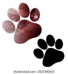 Huellas de patas. Logotipo. Ilustración vectorial.