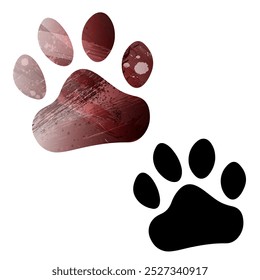 Huellas de patas. Logotipo. Ilustración vectorial.