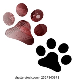 Impressões de patas. Logotipo. Ilustração de vetor.