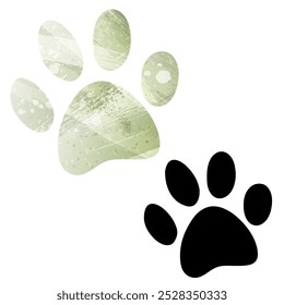 Impressões de patas. Logotipo. Ilustração de vetor.