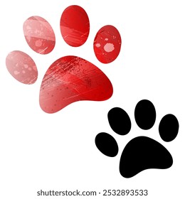 Impressões de patas. Logotipo. Ilustração de vetor.