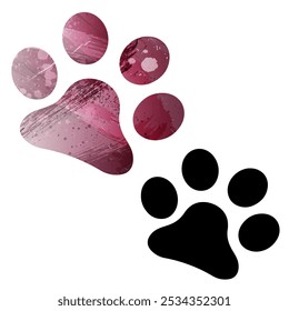 Huellas de patas. Logotipo. Ilustración vectorial.