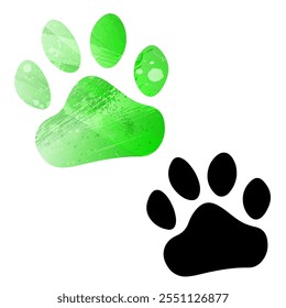 Impressões de patas. Logotipo. Ilustração de vetor.