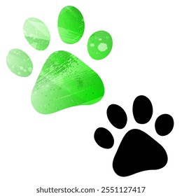 Impressões de patas. Logotipo. Ilustração de vetor.