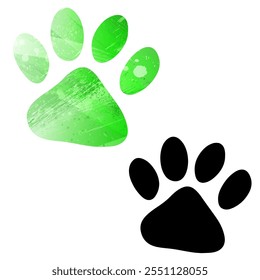 Pfotenabdrücke. Logo. Vektorgrafik.